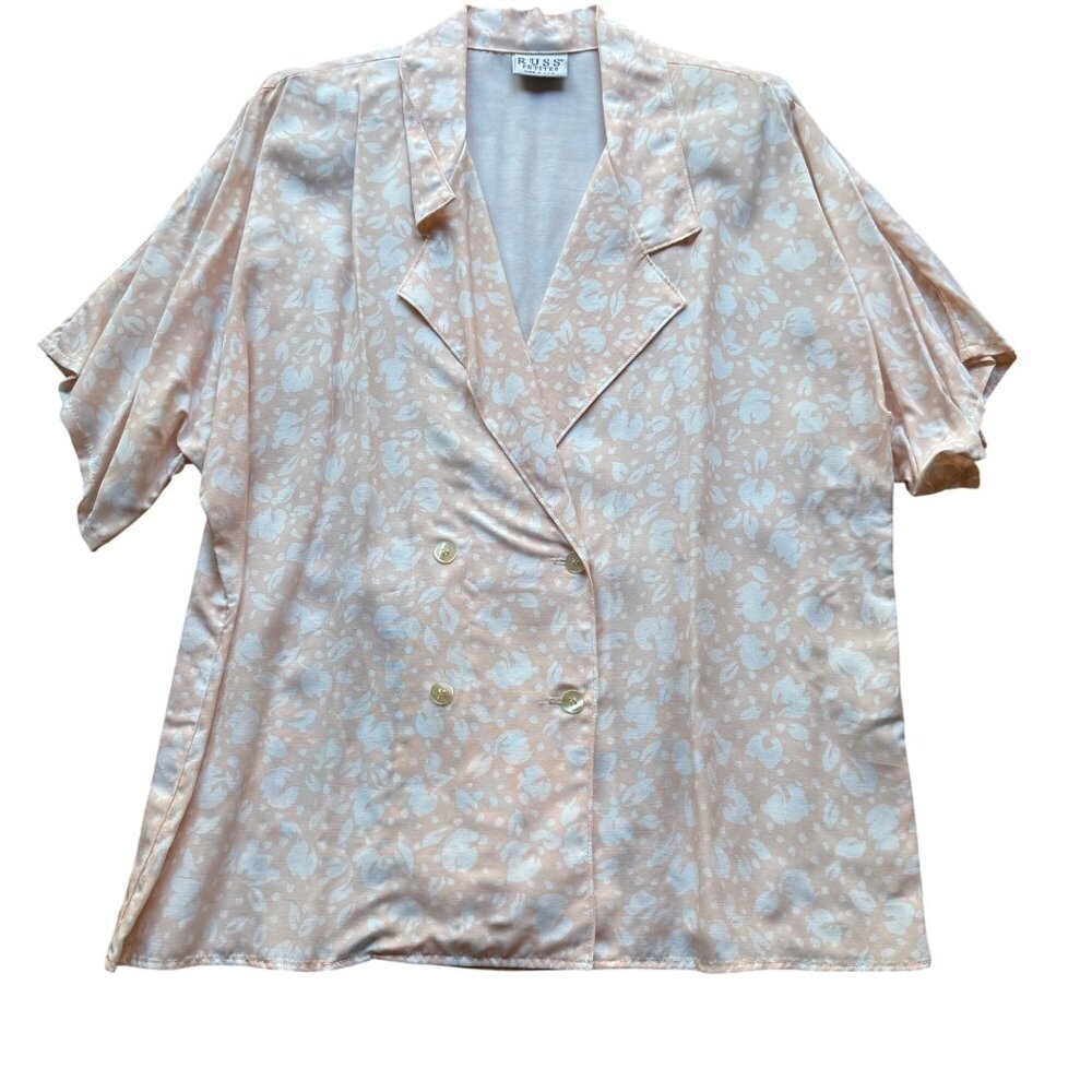 Vintage Blouse Lot (4) - Alfred Dunner & Russ Size XL Floral Button-Up Shirt - Picture 12 of 16